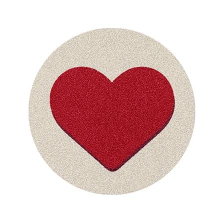 พรมเช็ดเท้าดักฝุ่น PRAW ROUND HEART RED 75X75 ซม. สีเบจ_0