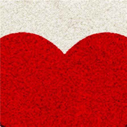 พรมเช็ดเท้าดักฝุ่น PRAW ROUND HEART RED 75X75 ซม. สีเบจ_1