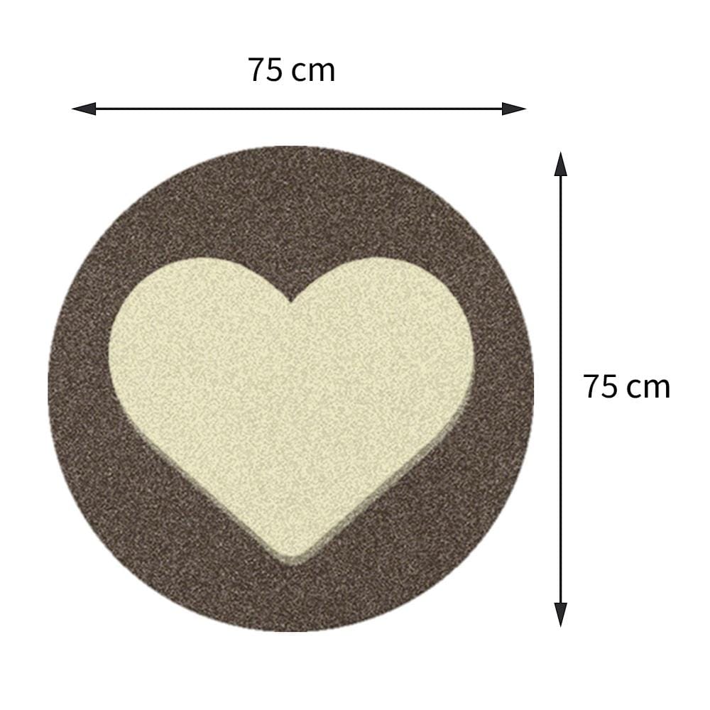 พรมเช็ดเท้าดักฝุ่น PRAW ROUND HEART BEIGE 75X75 ซม. สีเบจ