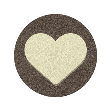 พรมเช็ดเท้าดักฝุ่น PRAW ROUND HEART BEIGE 75X75 ซม. สีเบจ_0