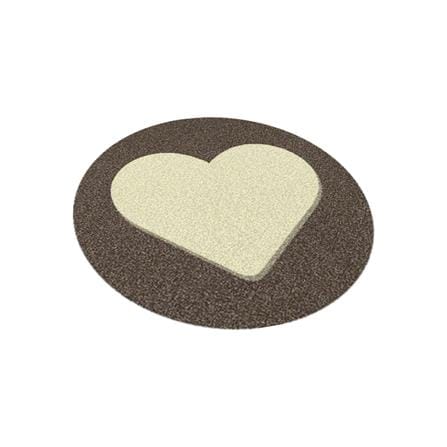 พรมเช็ดเท้าดักฝุ่น PRAW ROUND HEART BEIGE 75X75 ซม. สีเบจ_2