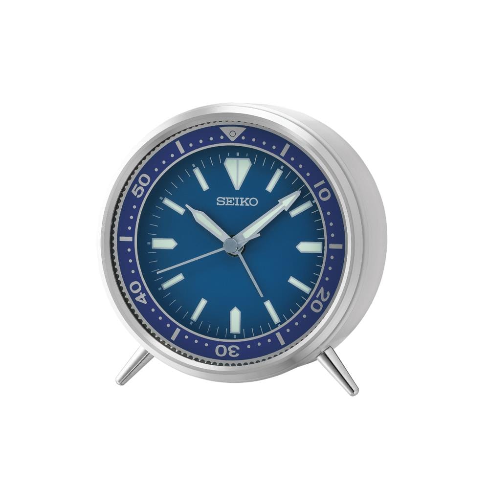 นาฬิกาตั้งโต๊ะ SEIKO CLOCKS QXE065L 4.3X3.9 นิ้ว สีเงิน