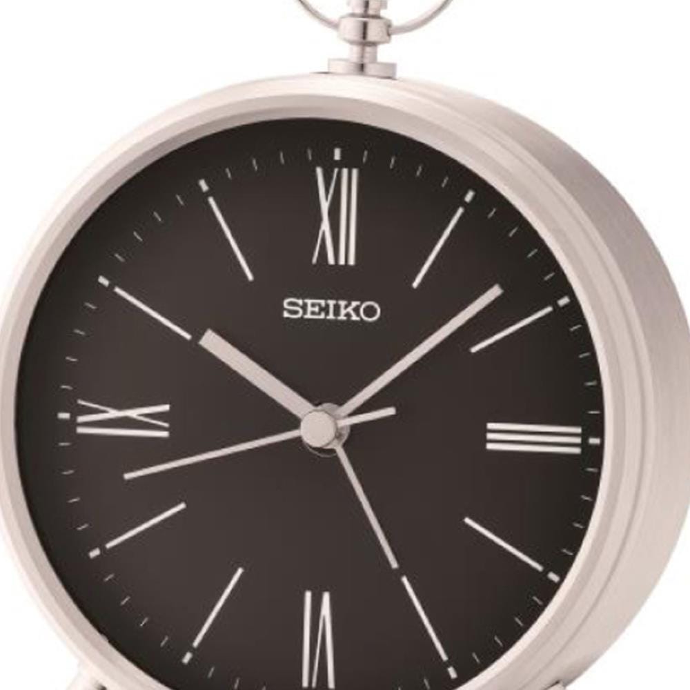 นาฬิกาตั้งโต๊ะ SEIKO CLOCKS QXE063A 4.6X3.9 นิ้ว สีเงิน