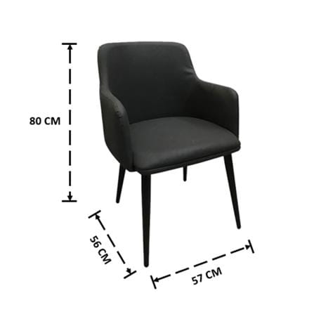 เก้าอี้ห้องอาหาร FURINTREND SEN6 BLACK FABRIC สีดำ_1