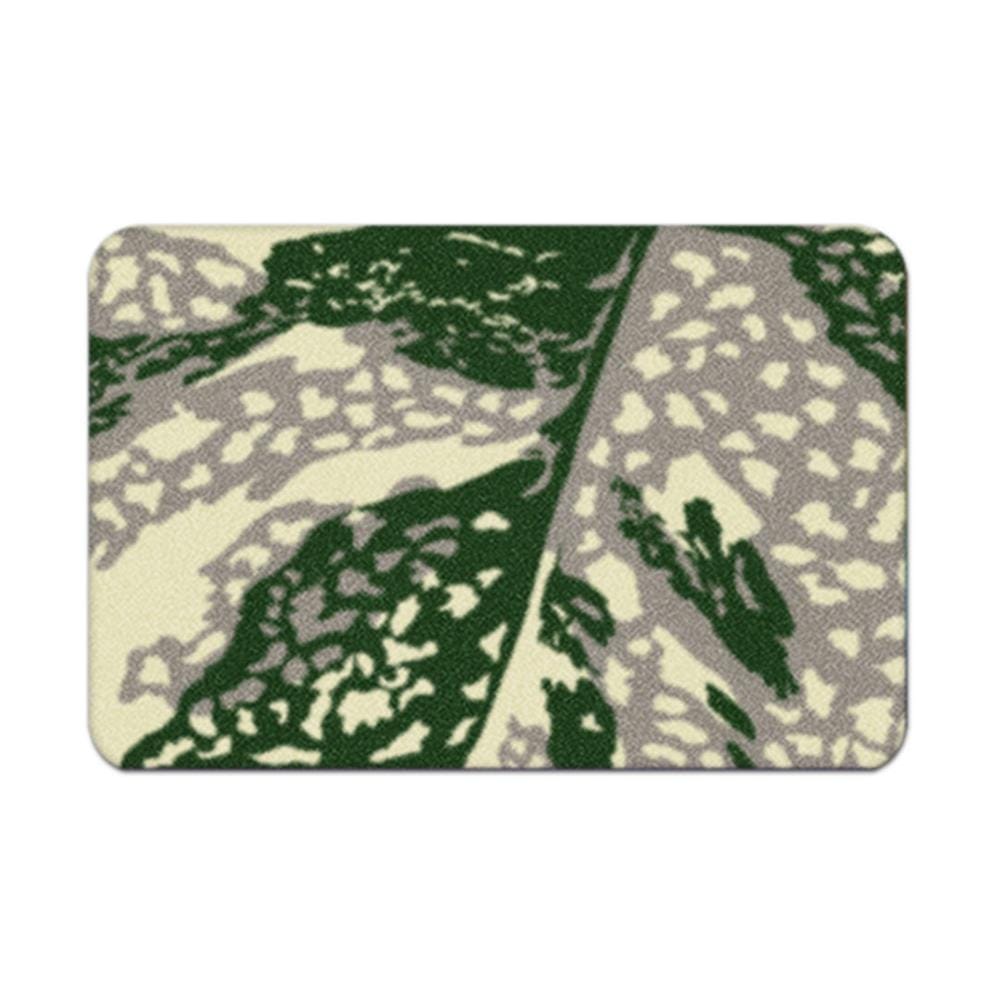 พรมเช็ดเท้าดักฝุ่น PRAW TROPICAL MONSTERA A 50X75 ซม. สีเขียว