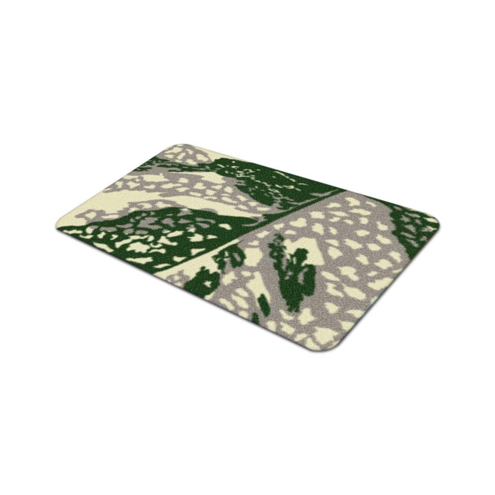 พรมเช็ดเท้าดักฝุ่น PRAW TROPICAL MONSTERA A 50X75 ซม. สีเขียว