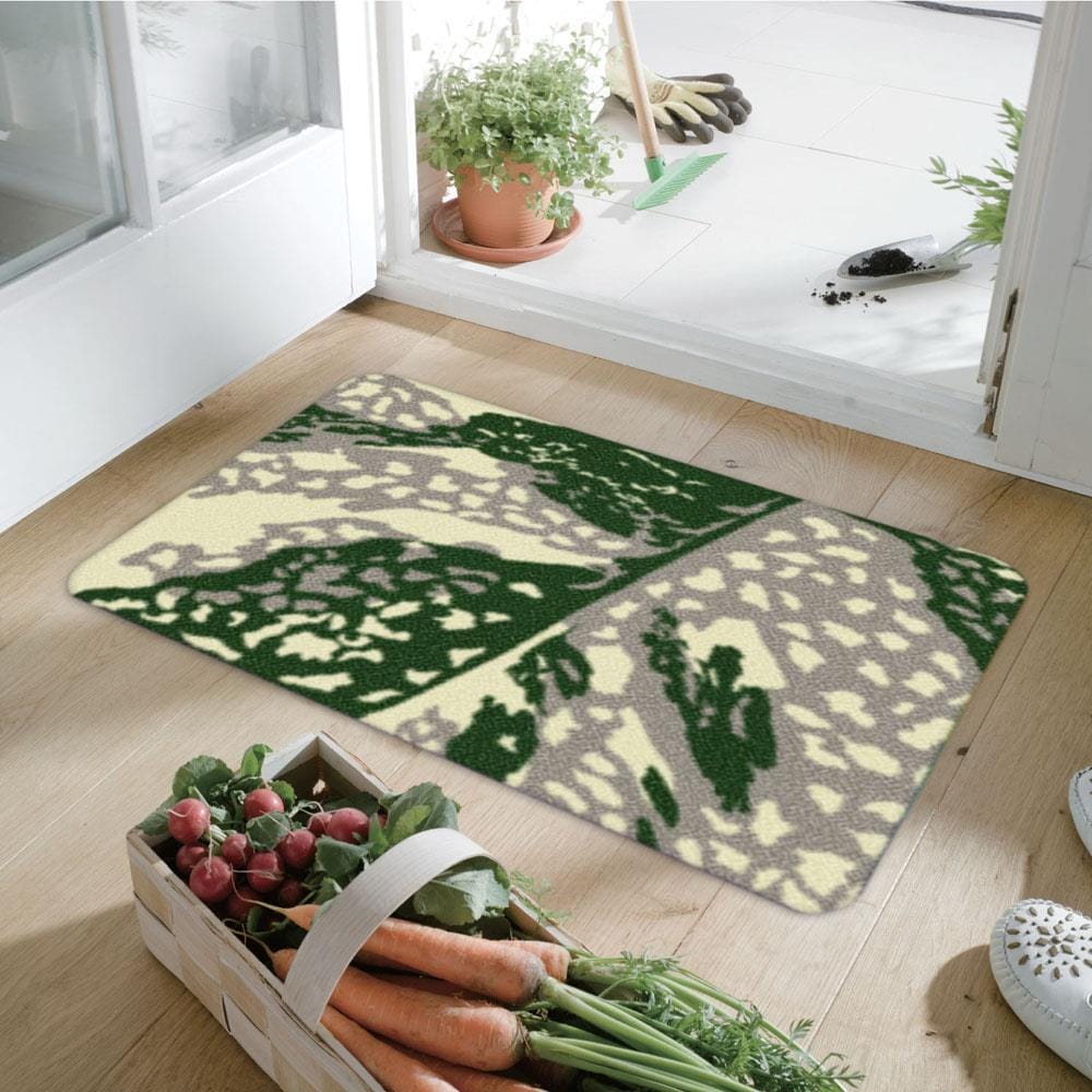 พรมเช็ดเท้าดักฝุ่น PRAW TROPICAL MONSTERA A 50X75 ซม. สีเขียว