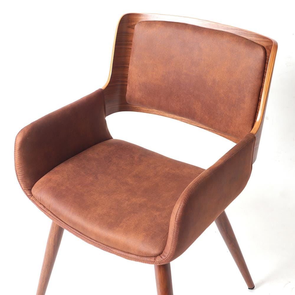 เก้าอี้ห้องอาหาร FURINTREND IVY 5-BROWN PU สีน้ำตาล