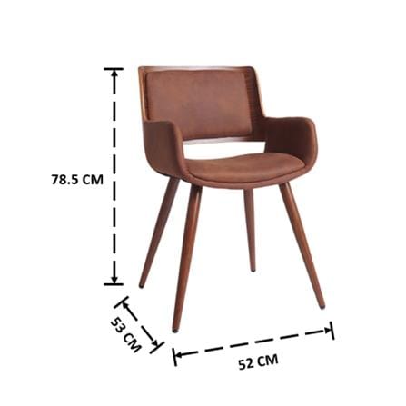 เก้าอี้ห้องอาหาร FURINTREND IVY 5-BROWN PU สีน้ำตาล_3