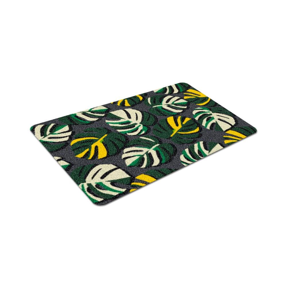 พรมเช็ดเท้าดักฝุ่น PRAW TROPICAL MONSTERA B 50X75 ซม. สีเขียว