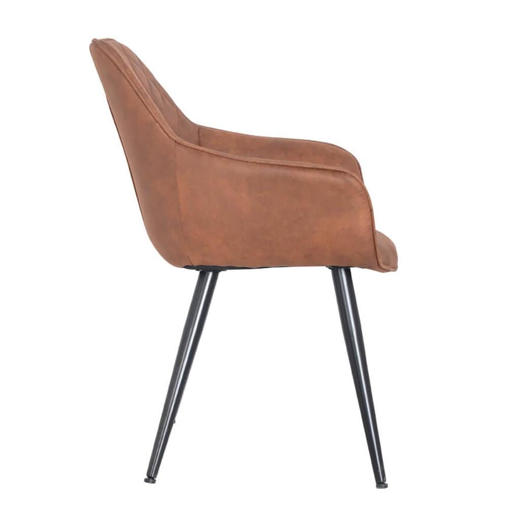 เก้าอี้ห้องอาหาร FURINTREND IVY 4-BROWN PU สีน้ำตาล
