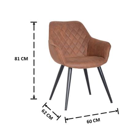เก้าอี้ห้องอาหาร FURINTREND IVY 4-BROWN PU สีน้ำตาล_3