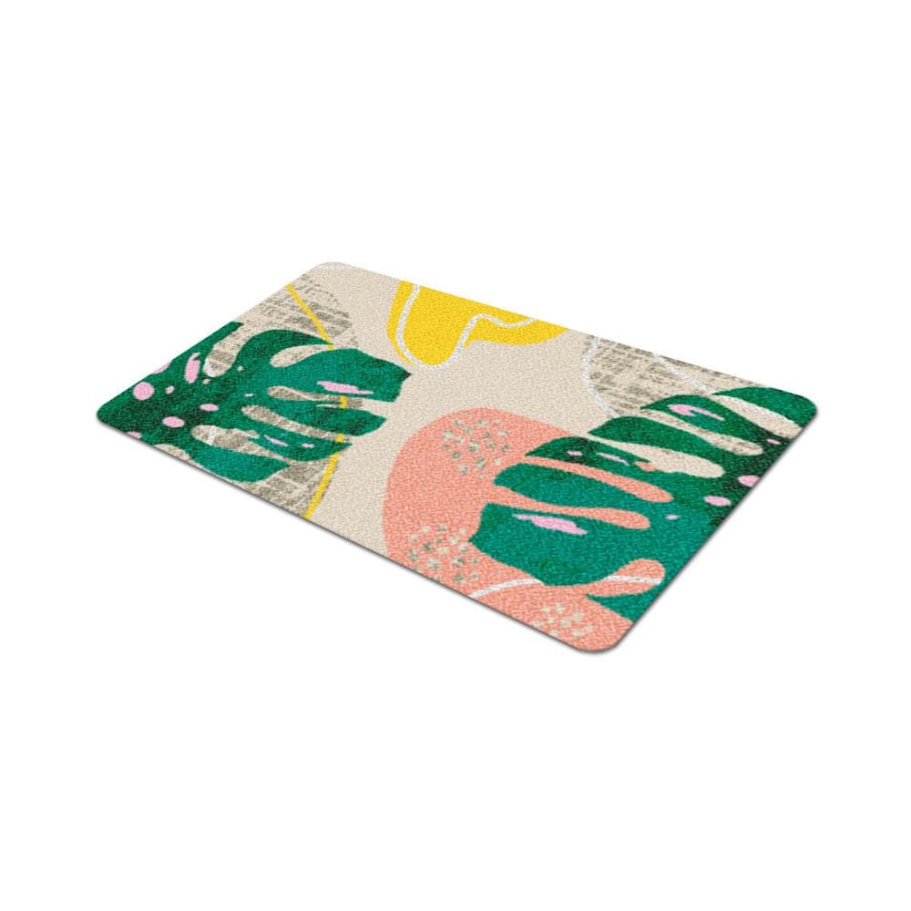 พรมเช็ดเท้าดักฝุ่น PRAW TROPICAL MONSTERA DE/PR237 50X75 ซม. สีเขียว