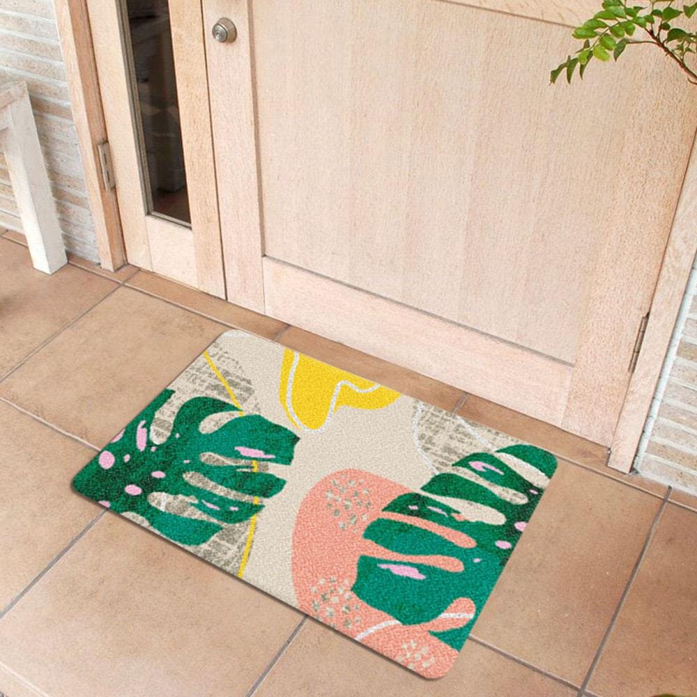 พรมเช็ดเท้าดักฝุ่น PRAW TROPICAL MONSTERA DE/PR237 50X75 ซม. สีเขียว