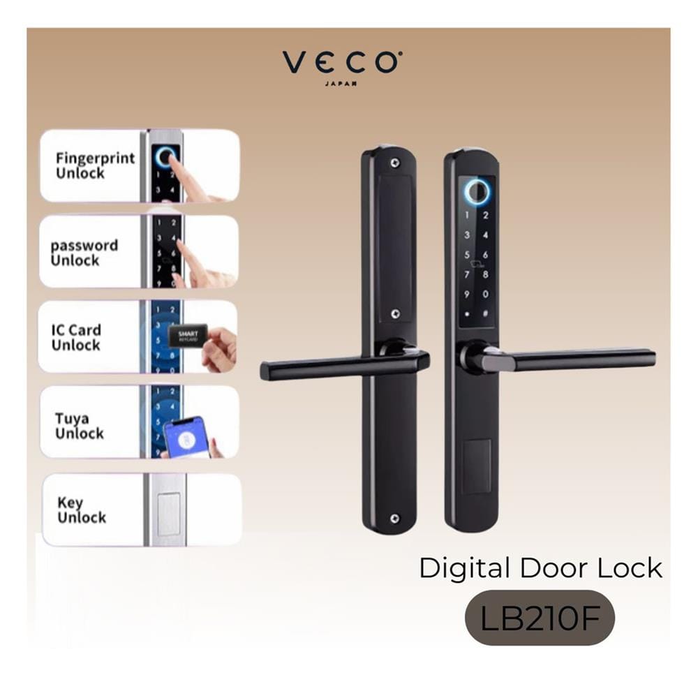 กลอนดิจิตอล VECO LB210F สีดำ
