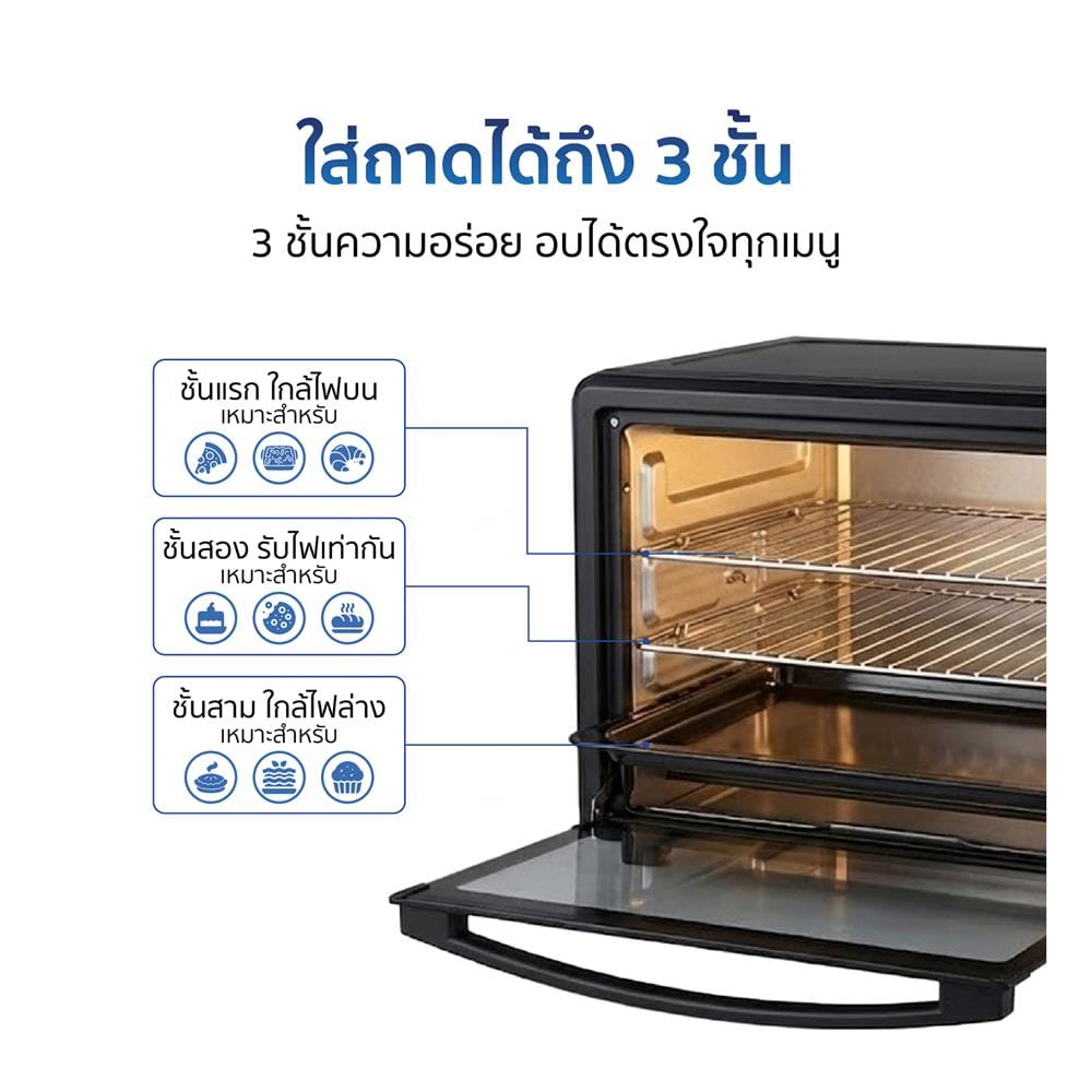 เตาอบเล็กแมนนวล WORLDTECH WT-OV30L สีดำ
