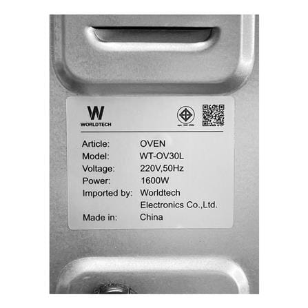 เตาอบเล็กแมนนวล WORLDTECH WT-OV30L สีดำ_9