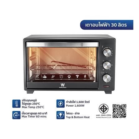 เตาอบเล็กแมนนวล WORLDTECH WT-OV30L สีดำ_6