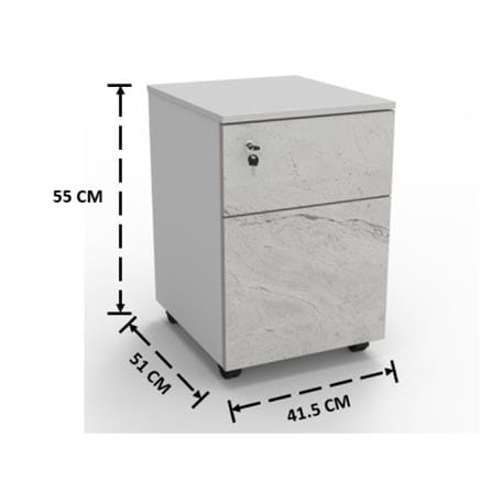 ตู้ลิ้นชัก 2 ลิ้นชัก OFFICEINTREND W-GRANITE 41.5 ซม. สีขาว_2