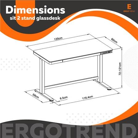 โต๊ะปรับระดับไฟฟ้า ERGOTREND SIT2STAND GLASS 120 ซม. สีดำ_10