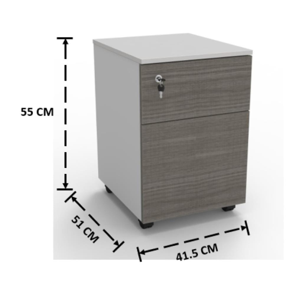 ตู้ลิ้นชัก 2 ลิ้นชัก OFFICEINTREND W-COMBI 41.5 ซม. สีขาว/เทา
