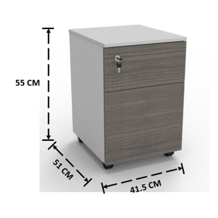 ตู้ลิ้นชัก 2 ลิ้นชัก OFFICEINTREND W-COMBI 41.5 ซม. สีขาว/เทา_2
