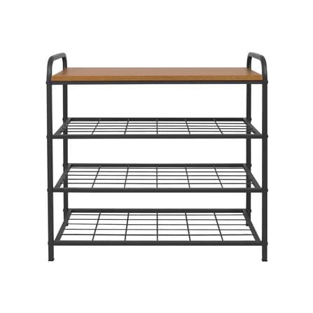 ชั้นรองเท้า 3 ชั้น พร้อมท็อปไม้ STACKO FLEXI 70X30X68 ซม. สีเทา_2
