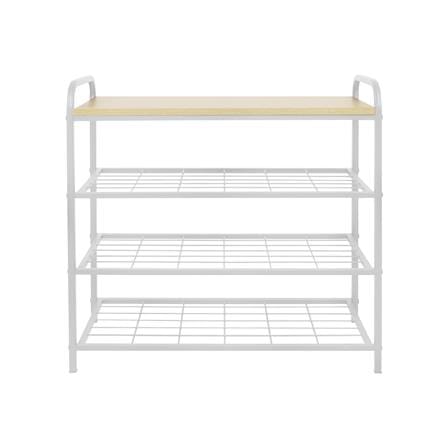 ชั้นรองเท้า 3 ชั้น พร้อมท็อปไม้ STACKO FLEXI 70X30X68 ซม. สีขาว_2
