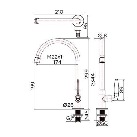 ก๊อกซิงค์เดี่ยวเคาน์เตอร์ KARAT FAUCET KF-47-511-50_3