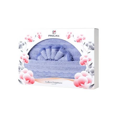 ผ้าขนหนู GIFT SET FROLINA HAPPINESS INFINITY สี BLUE แพ็ก 2 ชิ้น_6