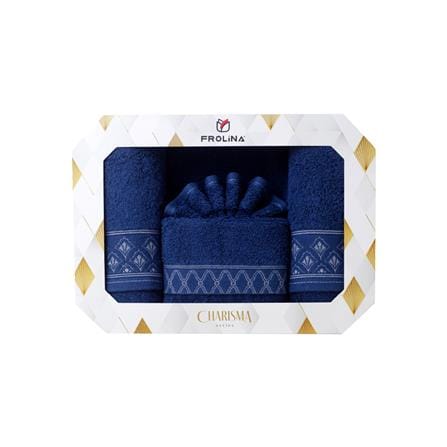 ผ้าขนหนู GIFT SET FROLINA CHARISMA EXQUISITE สี NAVY แพ็ก 2 ชิ้น_5