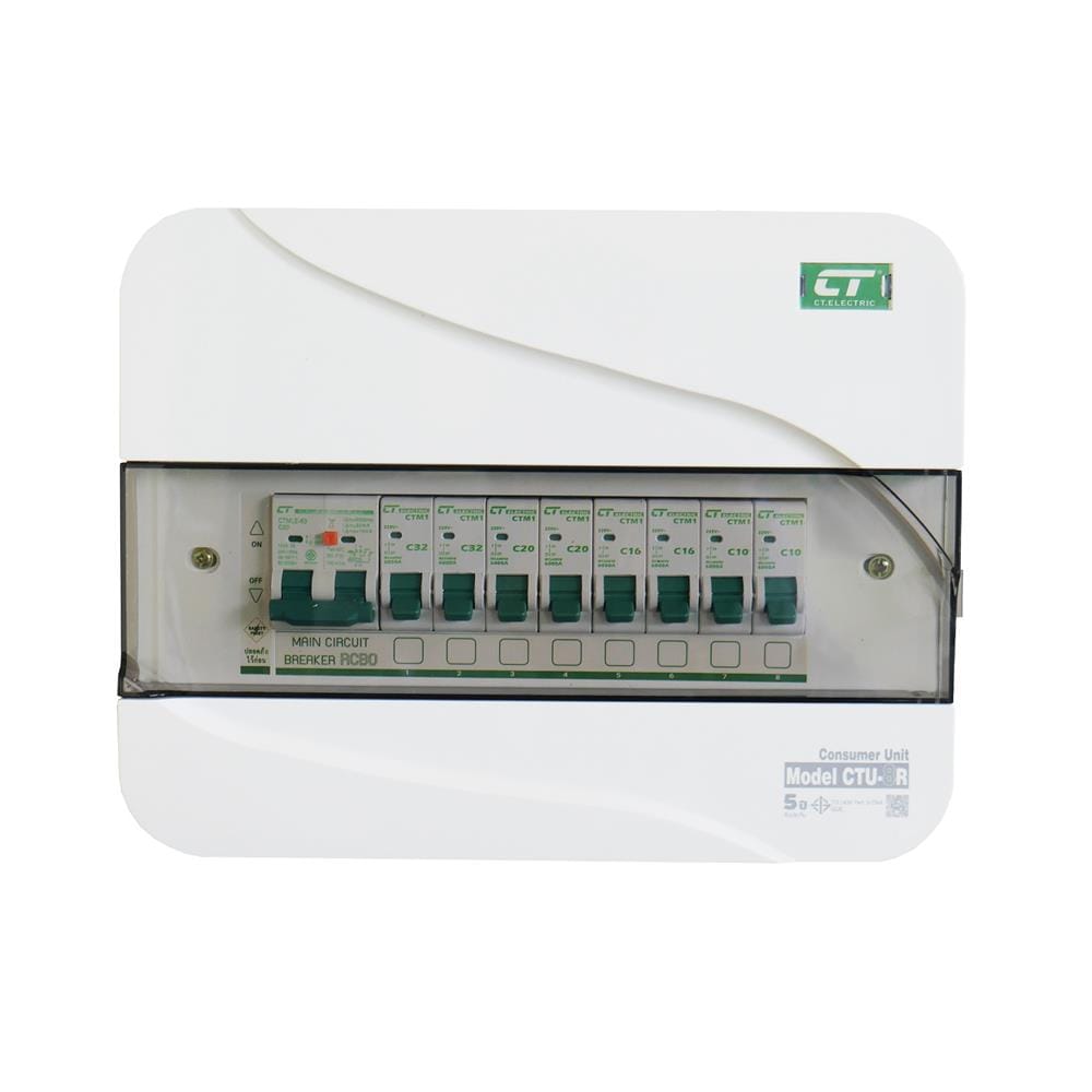 ชุดตู้คอนซูมเมอร์ยูนิต CTU-8 ช่อง เมนกันดูด RCBO 50 แอมป์ CT ELECTRIC