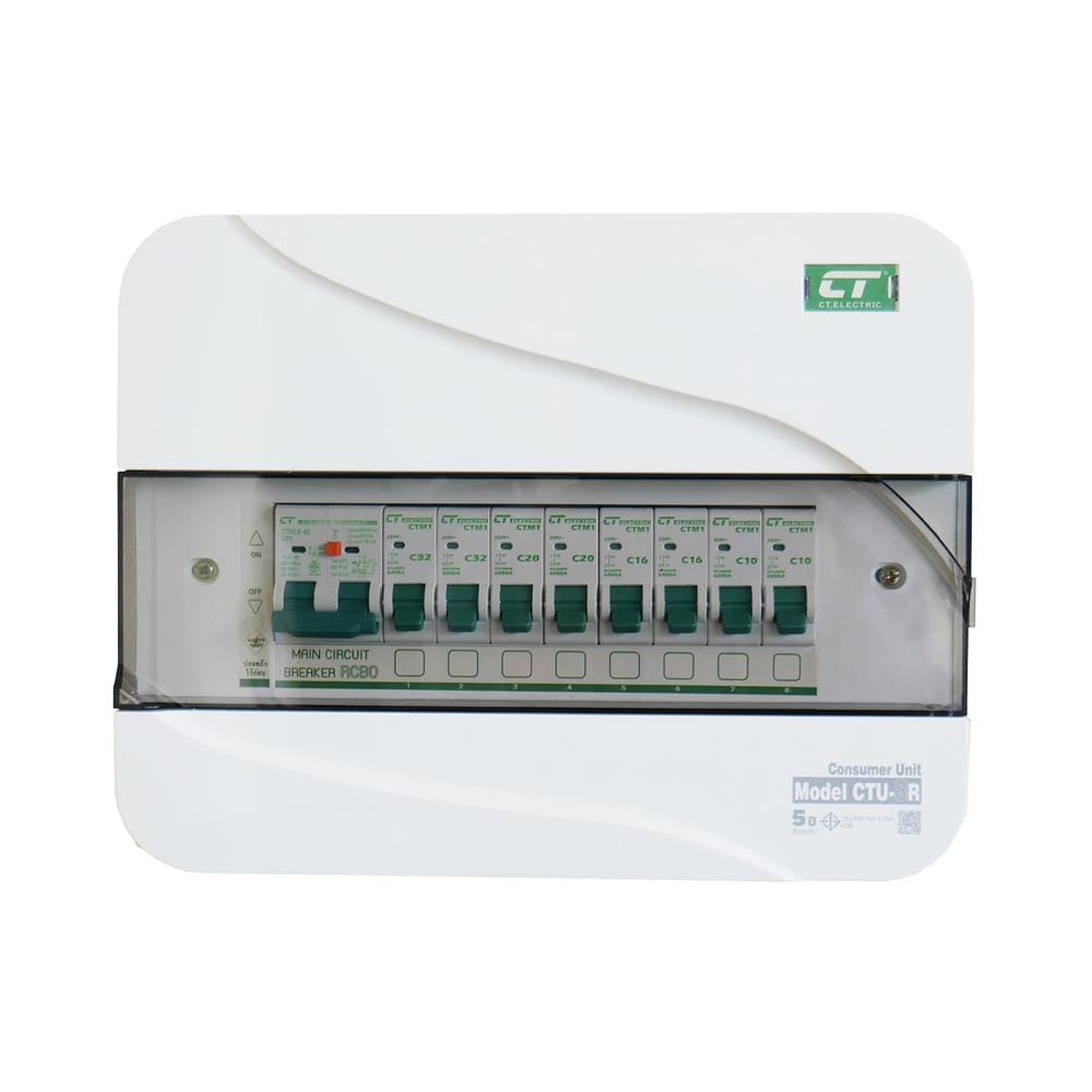 ชุดตู้คอนซูมเมอร์ยูนิต CTU-8 ช่อง เมนกันดูด RCBO 63 แอมป์ CT ELECTRIC