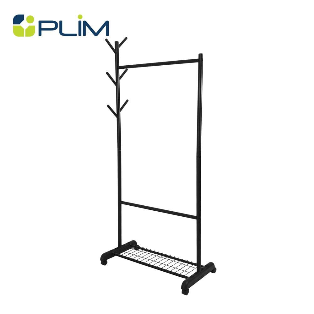 ราวแขวนผ้าพร้อมที่แขวนอเนกประสงค์ PLIM 81X44X185ซม. สีดำ
