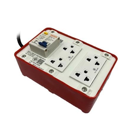 บล็อกยาง PVC 4 ช่อง พร้อมเบรกเกอร์ RCBO 16 แอมป์ SUNTECH RGB4O1510 5 เมตร สีขาว/ส้ม_1