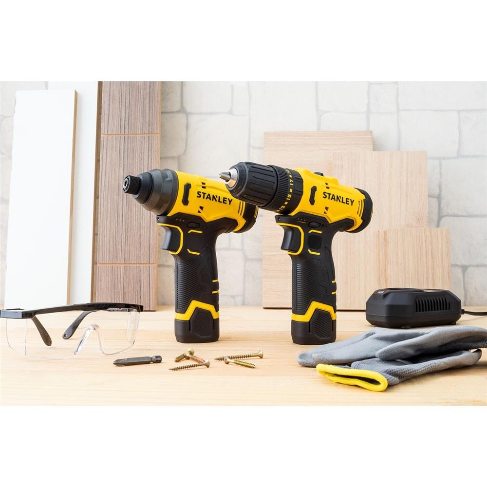ชุดสว่านไขควงไร้สาย (พร้อมแบตเตอรี่) STANLEY SCHI10D2K-B1 12 โวลต์ แบตเตอรี่ 2.0AH 2 ก้อน