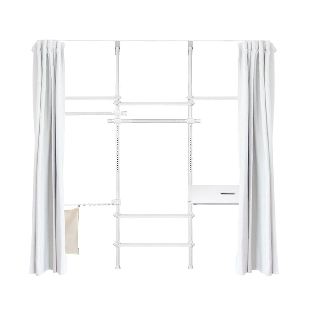 ราวแขวนผ้า TUGU R71PW-W 240x40x300 ซม. สีขาว (พร้อมชุดผ้าม่านสีขาว)