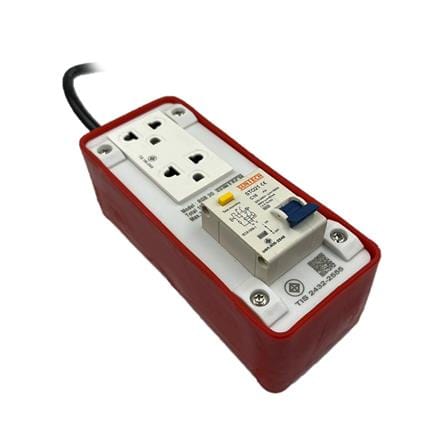 บล็อกยาง PVC 2 ช่อง พร้อมเบรกเกอร์ RCBO 16 แอมป์ SUNTECH RGB2O1510 10 เมตร สีขาว/ส้ม_1