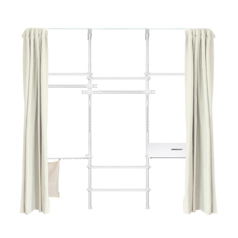 ราวแขวนผ้า TUGU R71PW-BE 240x40x300 ซม. สีขาว (พร้อมชุดผ้าม่านสีเบจ)