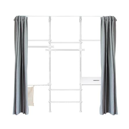ราวแขวนผ้า TUGU R71PW-DG 240x40x300 ซม. สีขาว (พร้อมชุดผ้าม่านสีเทาเข้ม)_0