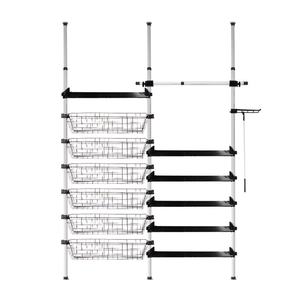 ราวแขวนผ้า TUGU R67W 170x42.5x300 ซม. สีขาวข้อต่อดำ_1