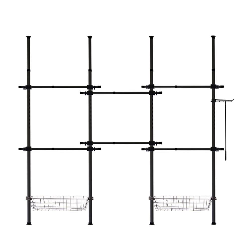 ราวแขวนผ้า TUGU R66B 240x40x300 ซม. สีดำ_1