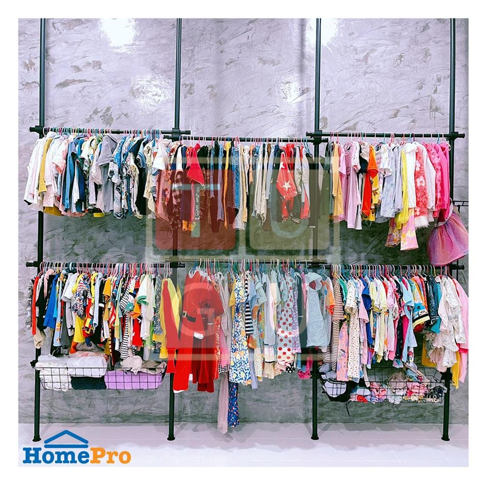 ราวแขวนผ้า TUGU R66B 240x40x300 ซม. สีดำ