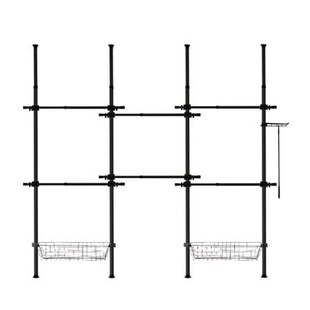 ราวแขวนผ้า TUGU R66B 240x40x300 ซม. สีดำ_0