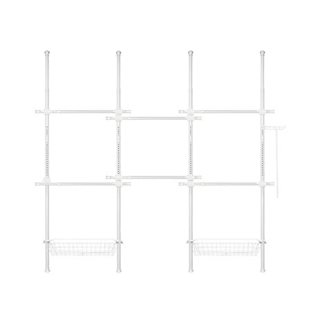 ราวแขวนผ้า 6 ราวแขวน 2 ตะกร้า TUGU R66PW 240x40x300 ซม. สีขาว_0