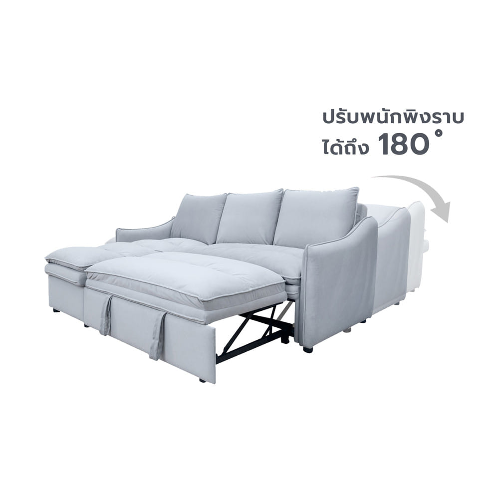 โซฟาเข้ามุมซ้าย FURDINI MARCEL PET FRIENDLY สีเทา