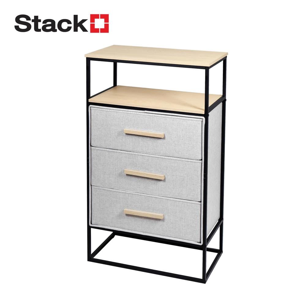 ชั้นลิ้นชักผ้า 3 ชั้น STACKO DIMI 60X34X99.6 ซม. สีเทา_0