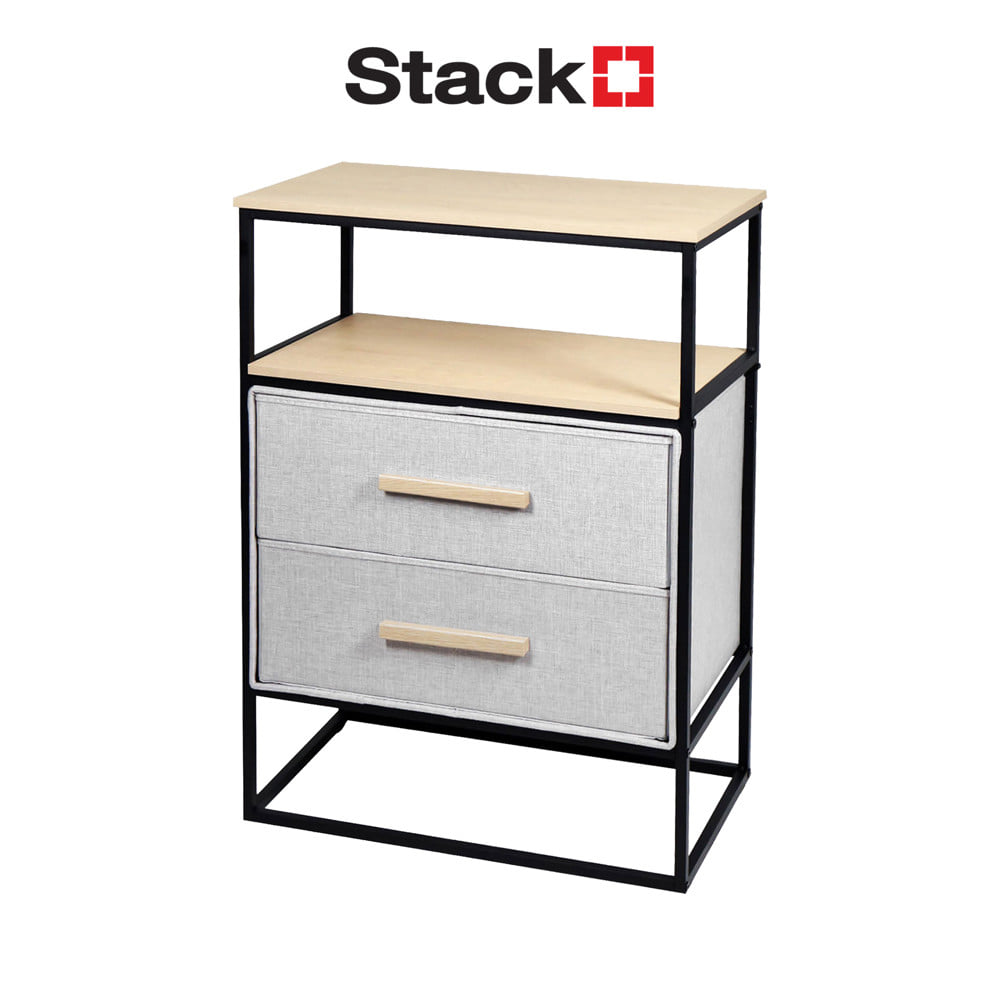 ชั้นลิ้นชักผ้า 2 ชั้น STACKO DIMI 60X34X80.8 ซม. สีเทา
