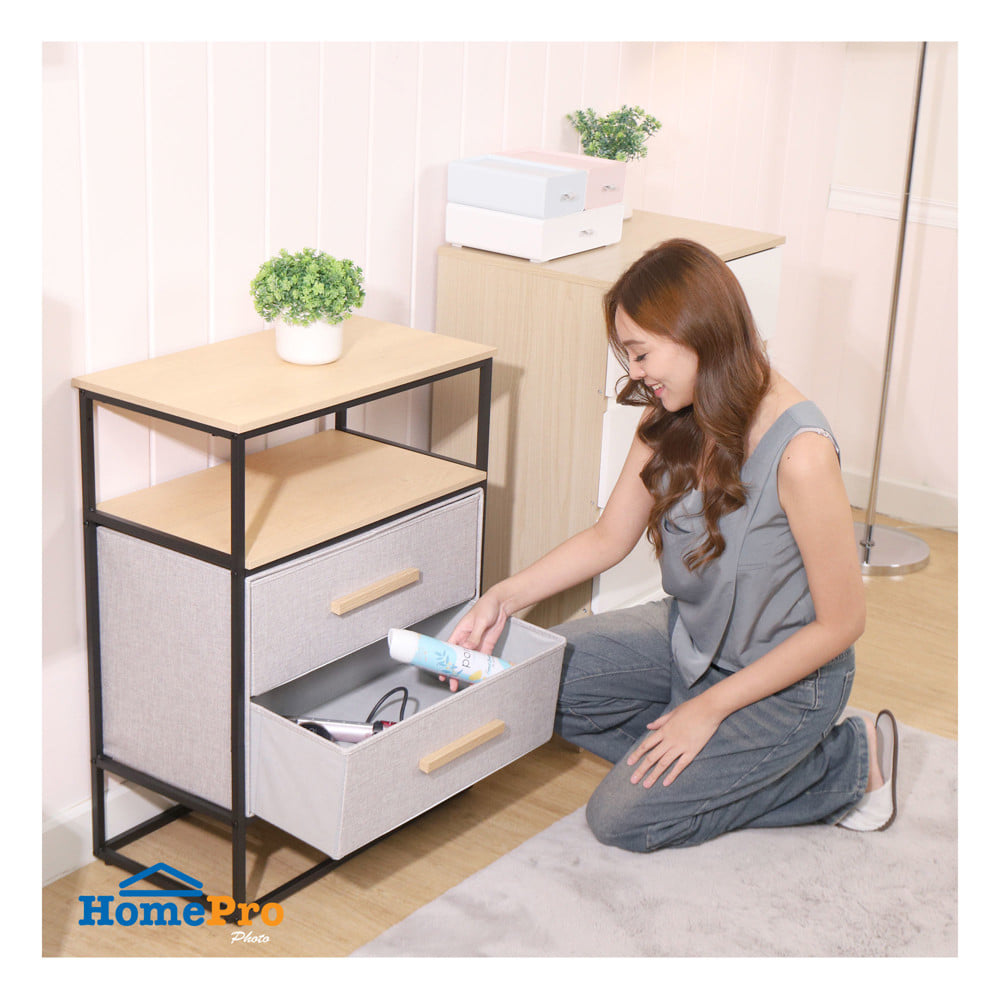 ชั้นลิ้นชักผ้า 2 ชั้น STACKO DIMI 60X34X80.8 ซม. สีเทา
