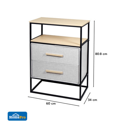ชั้นลิ้นชักผ้า 2 ชั้น STACKO DIMI 60X34X80.8 ซม. สีเทา_7